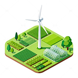 绿色农场风光插画