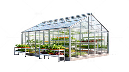 玻璃温室花卉种植园