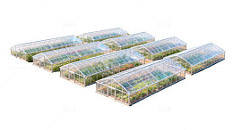 现代温室农场航拍图