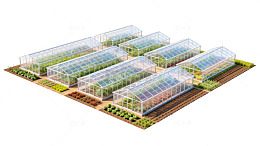 温室大棚园艺设施模型