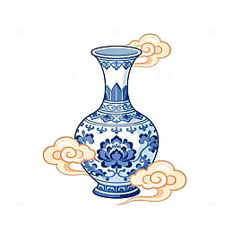 青花瓷祥云图案设计素材
