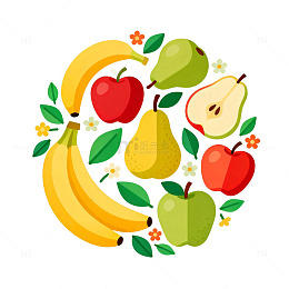 卡通水果图案插画设计素材