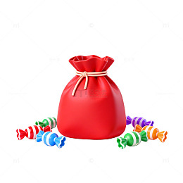 卡通红色福袋糖果装饰图