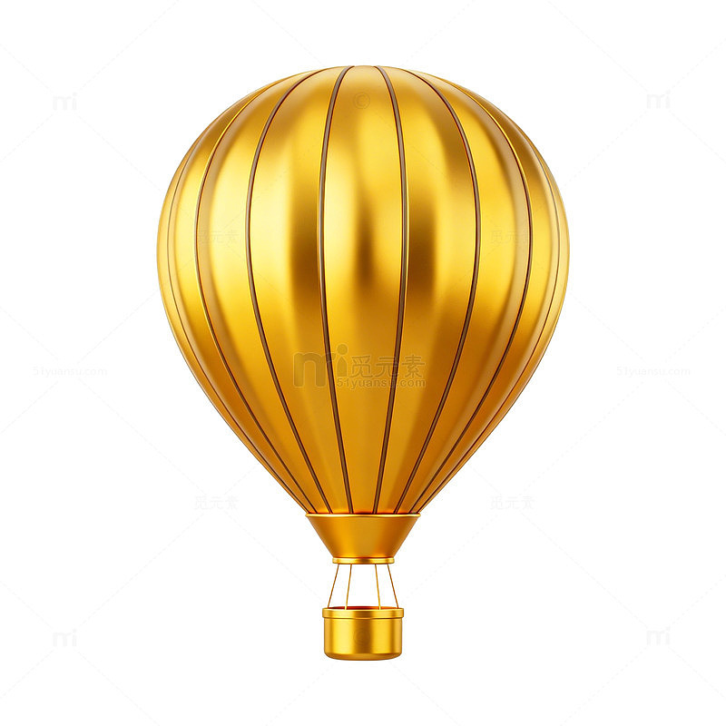 金色热气球艺术插图