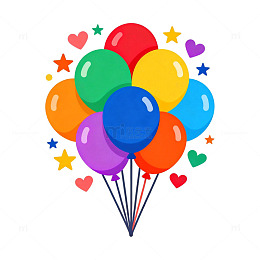 卡通气球庆典装饰设计元素