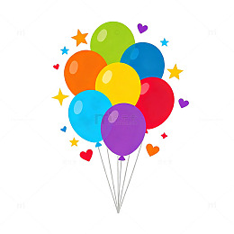 彩色气球庆祝节日装饰矢量素材
