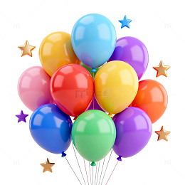 彩色气球装饰节日庆典设计素材