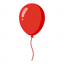 红色气球简洁卡通插画