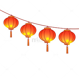 红色灯笼春节喜庆装饰图案
