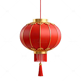 传统红色中国灯笼装饰图案