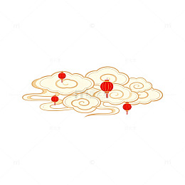 传统中国风云灯笼图案