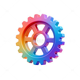 彩虹色齿轮机械科技图标