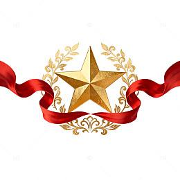 金色星徽荣誉奖章设计图