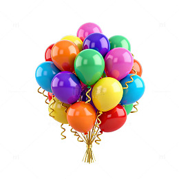 卡通彩色气球装饰设计素材