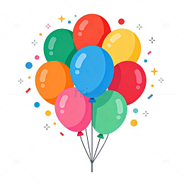 彩色气球庆典装饰矢量素材