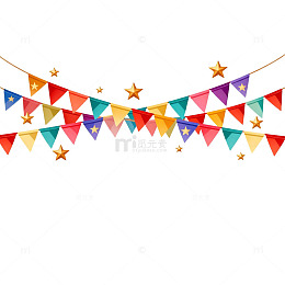 多彩节日彩旗装饰图案
