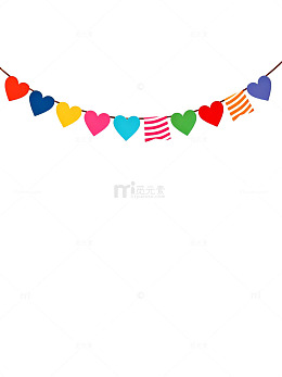 彩心挂饰节庆装饰矢量素材