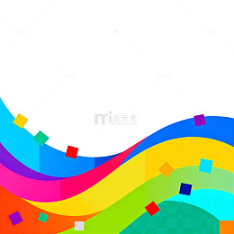 彩虹色动感线条几何图形设计素材