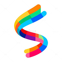 彩虹螺旋创意图案设计元素