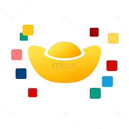 卡通金元宝理财图标设计元素