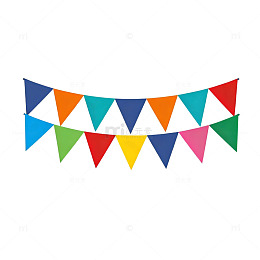 多彩旗帜装饰元素矢量素材