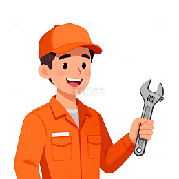 卡通技工维修工具矢量素材