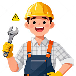 卡通建筑工人安全宣传设计素材