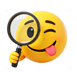 卡通放大镜调皮表情头像