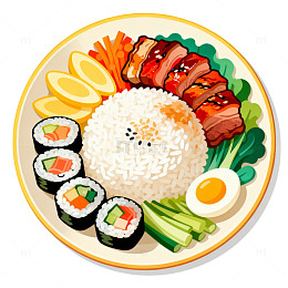 日式料理插画素材