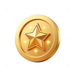 金光闪闪星形金币装饰图案