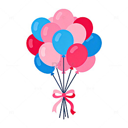 卡通气球节日庆祝装饰设计素材