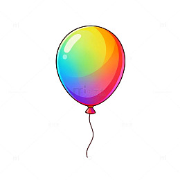 彩虹气球卡通图案