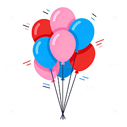 卡通彩色气球装饰图案