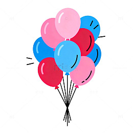 卡通气球插画设计元素