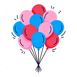 卡通气球束设计素材