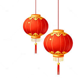 红色灯笼节庆装饰图案设计元素