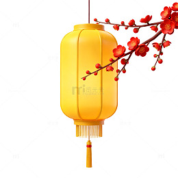 金色灯笼梅花装饰图案