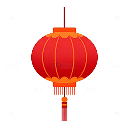 传统中国红灯笼图案元素