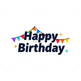 生日庆祝彩旗图案设计