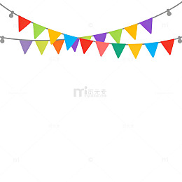 彩旗装饰庆祝节日矢量素材