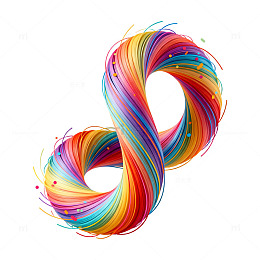 彩绘心形艺术图案设计元素