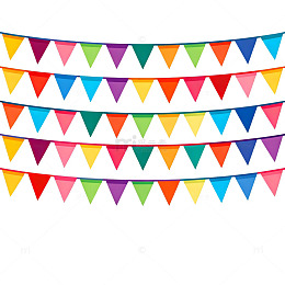 多彩三角旗装饰图案设计素材