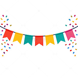彩色旗帜节日庆祝装饰矢量图