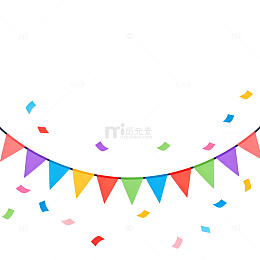 彩旗装饰节日庆祝设计素材