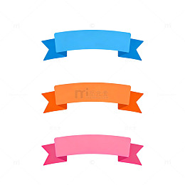 多彩丝带装饰图案设计元素