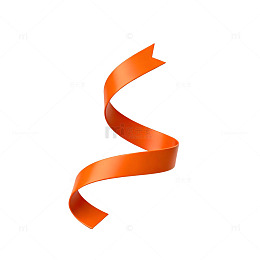 螺旋形橙色丝带装饰元素