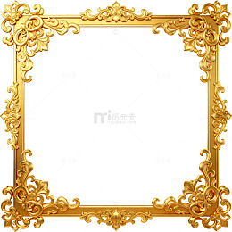 金色雕花相框装饰素材