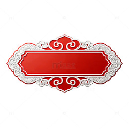 红色华丽装饰标签图案