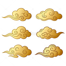 传统金色云纹图案设计元素