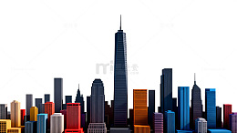 城市天际线现代建筑插画